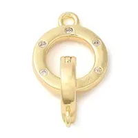 Brass Micro Pave Clear Cubic Zirconia Fold Over Clasps