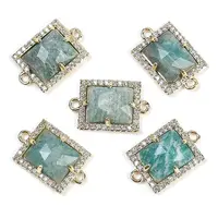 Natural Amazonite Faceted Rectangle Links