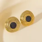 304 Stainless Steel Flat Round Stud Earrings