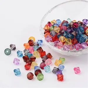Faceted Bicone Transparent Acrylic Beads