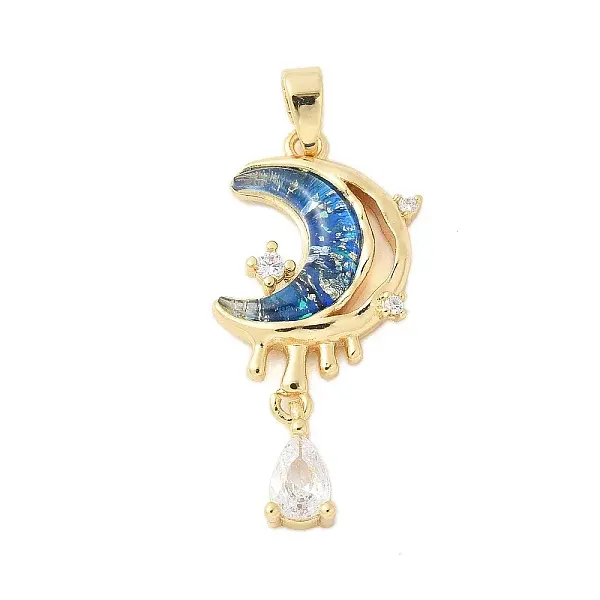 Brass Micro Pave Cubic Zirconia Pendants