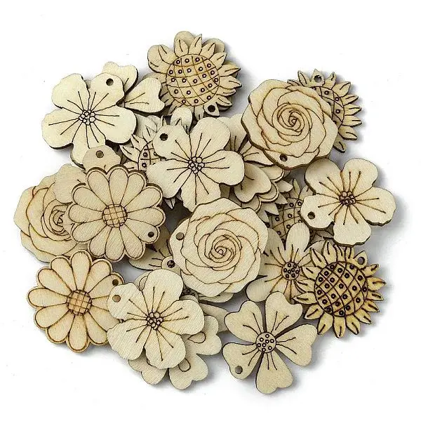 100 Pcs Wood Pendants