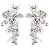 Polyester Glass Rhinestone Applique Cloth Patches