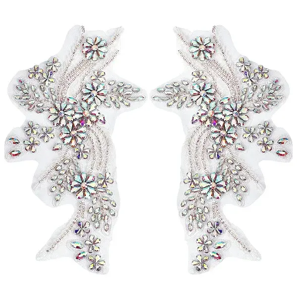 Polyester Glass Rhinestone Applique Cloth Patches