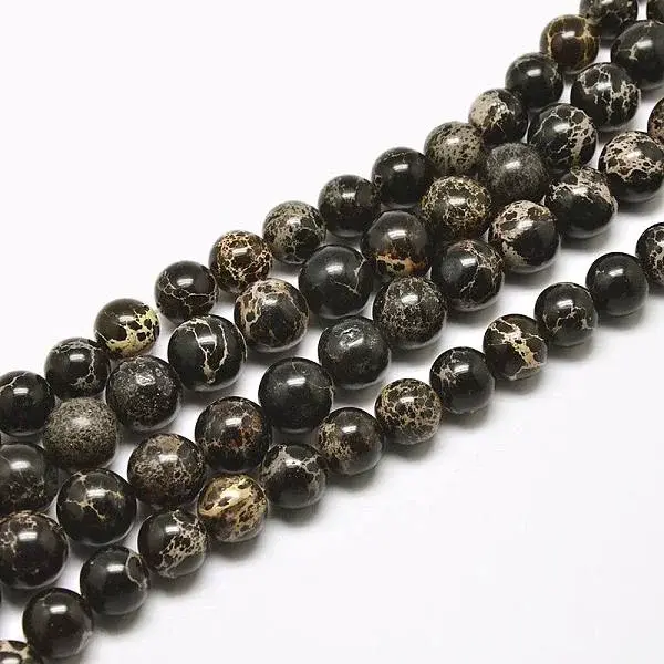 Round Natural Imperial Jasper Beads