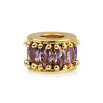 Column Rack Plating Brass Cubic Zirconia European Beads
