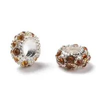 Alloy Rhinestone European Beads