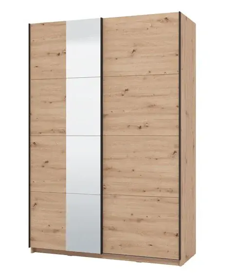 Šatní skříň se zrcadlem 150 dina - dub