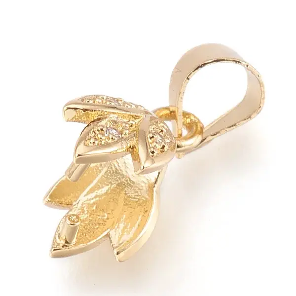 Brass Cubic Zirconia Pinch Bails