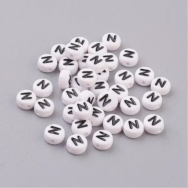 Acrylic Horizontal Hole Letter Beads