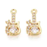 Brass Micro Pave Clear Cubic Zirconia Pendants