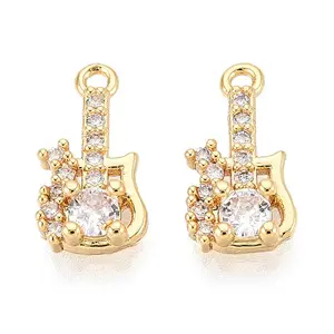 Brass Micro Pave Clear Cubic Zirconia Pendants