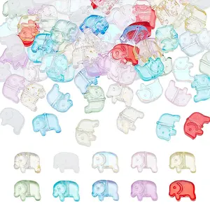 120Pcs 10 Colors Transparent Glass Beads