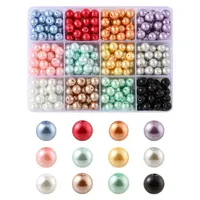 360Pcs 12 Colors Baking Painted Glass Pearl Beads