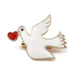 Bird & Love Heart Alloy Enamel Brooches