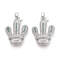 Brass Micro Pave Cubic Zirconia Pendants