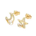 Rack Plating Brass Micro Pave Clear Cubic Zirconia Stud Earrings