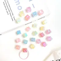 UV Plating Rainbow Iridescent Acrylic European Beads