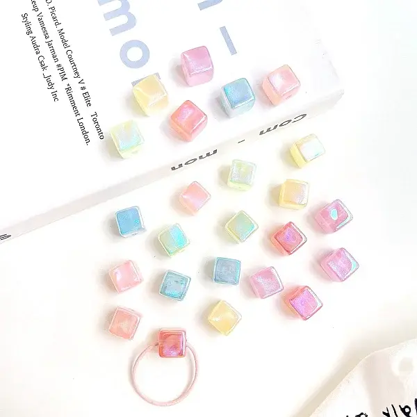 UV Plating Rainbow Iridescent Acrylic European Beads