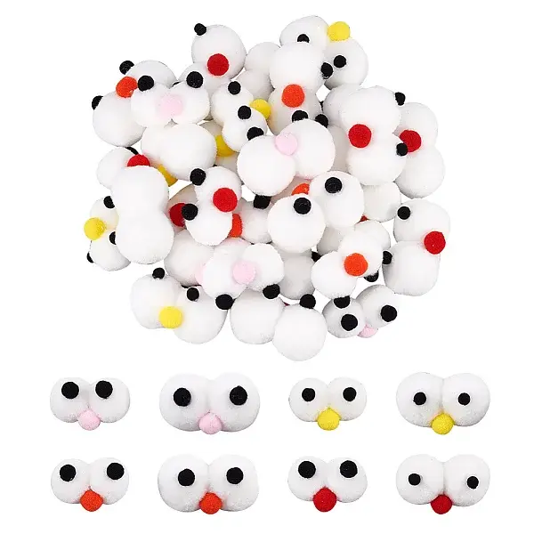 32Pcs 8 Style Polyester Felt Craft Cartoon Eyeballs