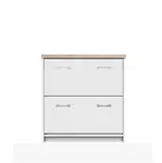 Botník 2k, dtd laminovaná, bílá / dub sonoma, topty