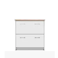 Botník 2k, dtd laminovaná, bílá / dub sonoma, topty