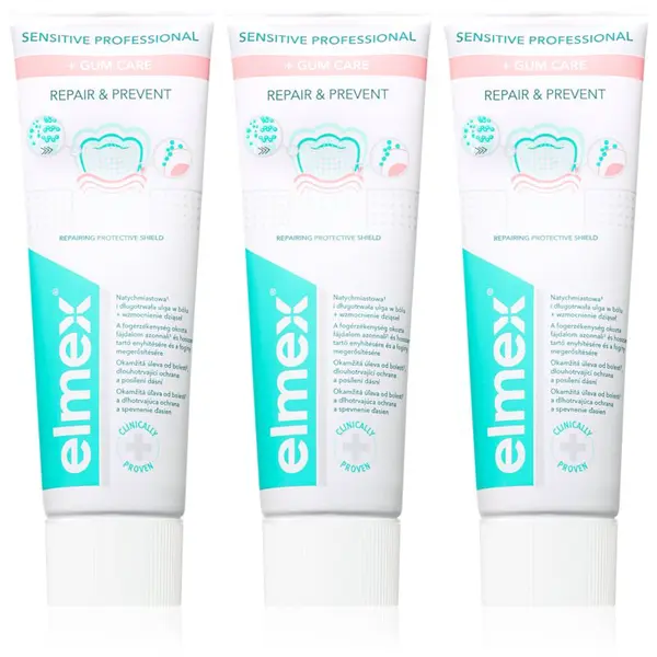 Elmex Sensitive Professional Repair & Prevent zubní pasta pro citlivé zuby 3x75 ml