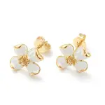 Brass Enamel Stud Earrings