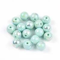 Electroplate Pearlized Glass Pearl Beads
