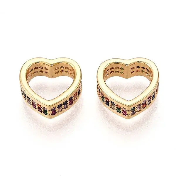 Brass Micro Pave Colorful Cubic Zirconia Bead Frame