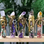 Mixed Natural Gemstone Chip Wishing Bottles