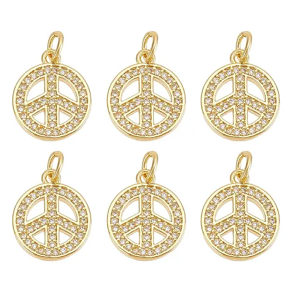 Brass Micro Pave Clear Cubic Zirconia Pendants