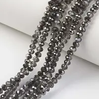 Electroplate Transparent Glass Beads Strands