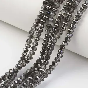 Electroplate Transparent Glass Beads Strands