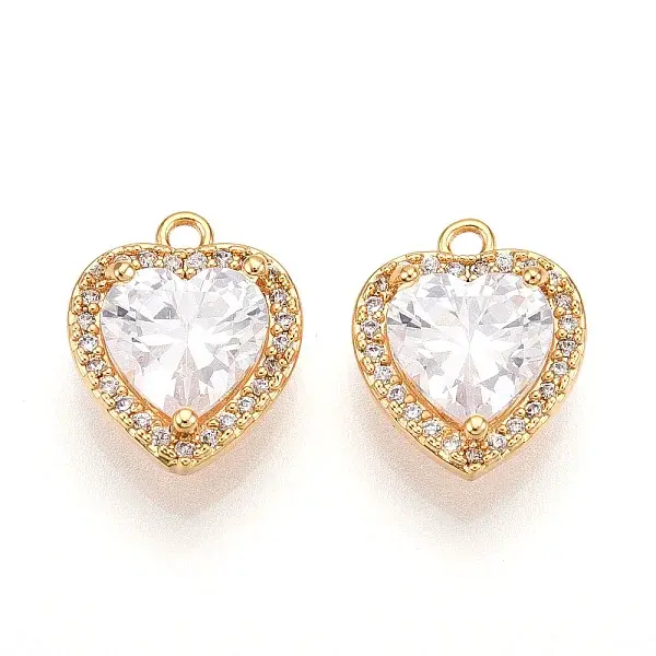 Brass Micro Pave Cubic Zirconia Charms