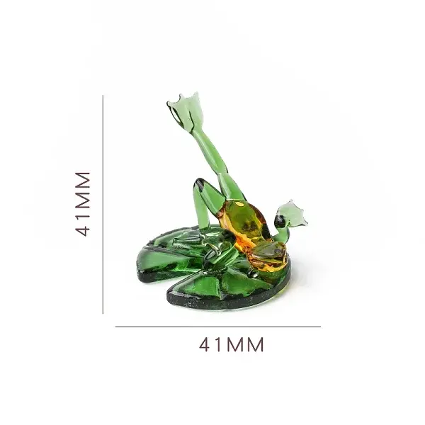 Glass Yoga Frog Figurines Statues for Home Office Desktop Decoration