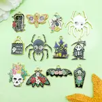 12Pcs Halloween Theme Alloy Enamel Pendants