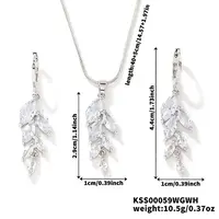 Fashionable European and American Style Brass Rhinestones Earrings & Necklaces for Women