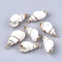 Electroplate Spiral Shell Pendants
