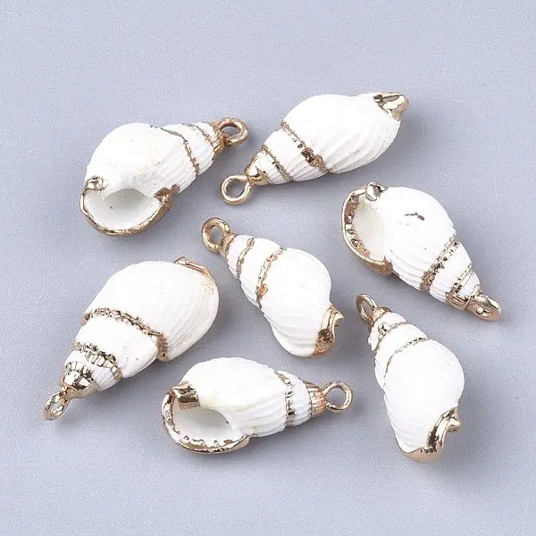Electroplate Spiral Shell Pendants
