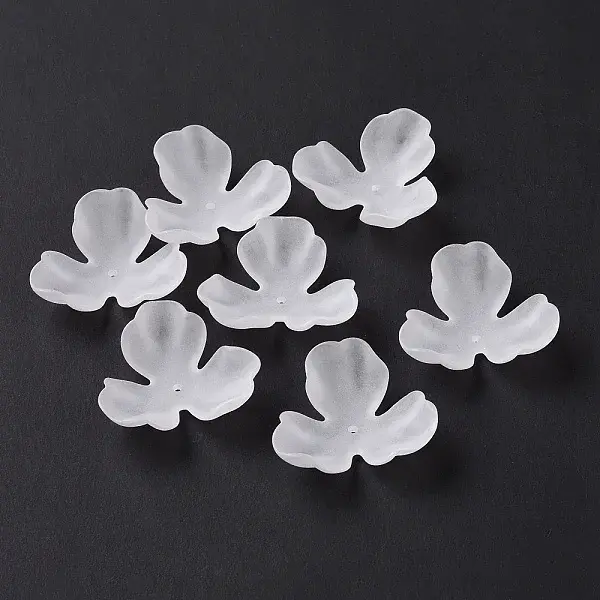 3-Petal Transparent Acrylic Bead Caps