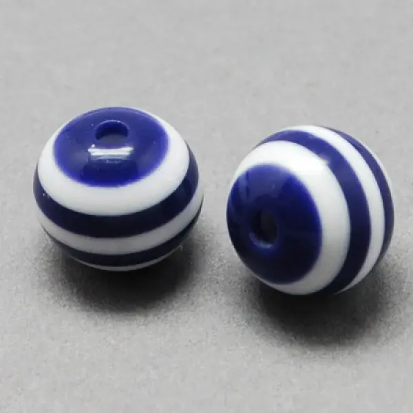 Round Striped Resin Beads