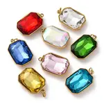 316 Stainless Steel Faceted Glass Pendants