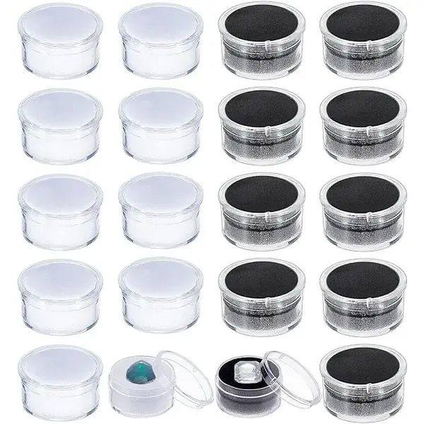20Pcs 2 Colors Plastic Nail Decorate Storages