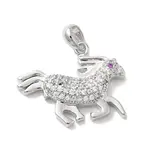 Brass Micro Pave Cubic Zirconia Pendants