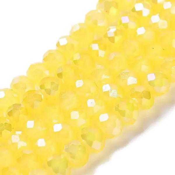 Baking Electroplate Glass Beads Strands