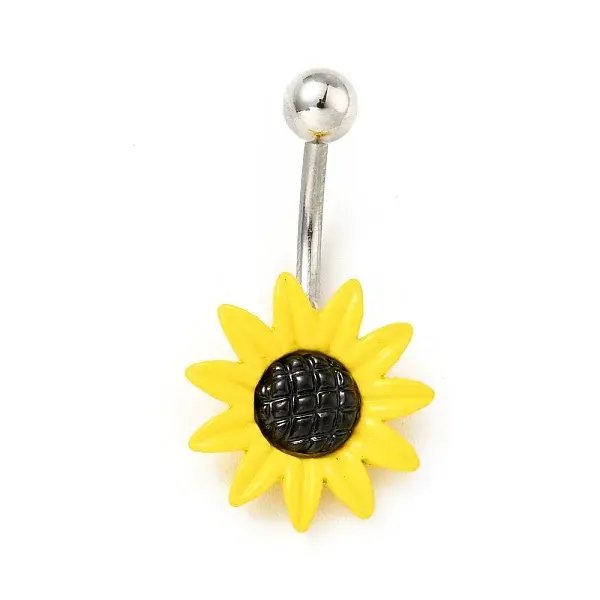 Alloy Daisy Curved Barbell