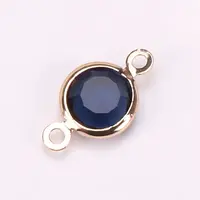Brass Pave Glass Connector Charms