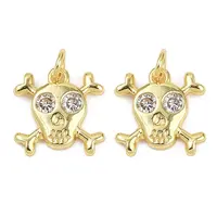 Brass Micro Pave Clear Cubic Zirconia Pendants