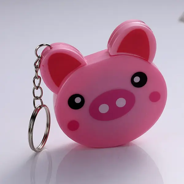 Pig Plastic Tape Measure Keychain